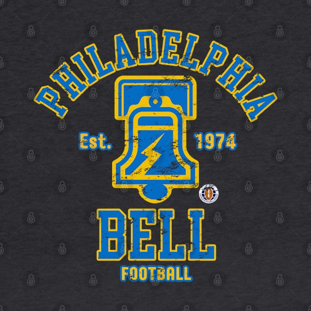 Distressed Philadelphia Bell Football by Tee Arcade